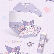 1件 Sanrio 正版授權可愛卡通 Kuromi 晴雨傘，便攜防紫外線動漫遮陽傘 - 多色 - 查看 1