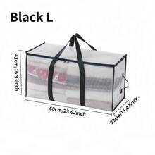 Extra Large Transparent Storage Bag, Waterproof Moisture-Proof Organizer, With Handle And Zipper, Ideal For Bedding, Blankets, Moving, Garage - Multicolor - View 12