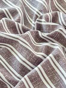 2-Color Striped Pattern Double Layer Ruffle Bed Skirt 3 Pieces Set Including 1 Bed Skirt And 2 Pillowcases, Elegant Fresh Pastoral Style, Suitable For Double Bed And Single Bed, Bedroom Bedding Bed Sheets, Multiple Size Options, All Season Use - Lilac Purple - View 3
