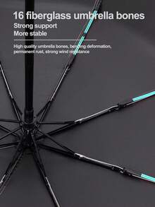 8-Rib Automatic Open/Close Windproof Umbrella For Men And Women - Foldable, Reinforced Design With Ergonomic Handle, Durable And Stylish For Travel, Commuting, Outdoor Activities, Umbrella Heavy Duty Windproof, Commuting Accessory - Multicolor - View 10
