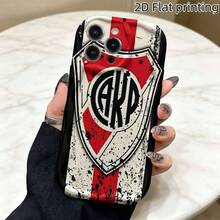 Funda para teléfono - 1 unidad, Funda para teléfono con diseño del escudo de River Plate, Diseño plano 2D, Funda gruesa a prueba de golpes, para  17 Pro Max, Funda para Samsung Galaxy, Adecuada para teléfonos  y Galaxy. - Estilo 1 - Ver 1