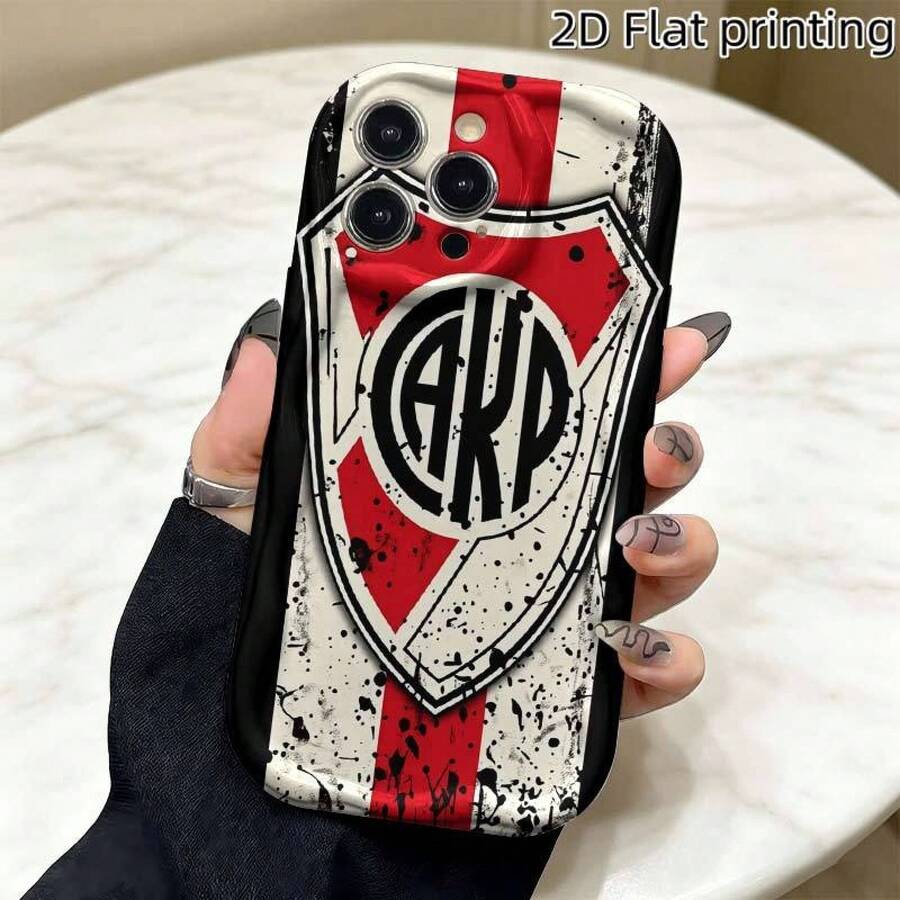 Funda para teléfono - 1 unidad, Funda para teléfono con diseño del escudo de River Plate, Diseño plano 2D, Funda gruesa a prueba de golpes, para 17 Pro Max, Funda para Samsung Galaxy, Adecuada para teléfonos y Galaxy. - Estilo 1 - Ver 1