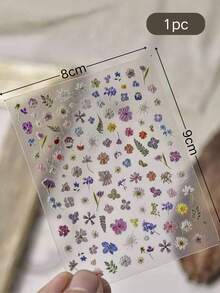 1pc Hand-Painted Watercolor Style Colorful Floral & Leaf Decorative Sticker, High Transparency Base, Waterproof, Wear-Resistant, No Residue, Digital Shell & Portable Item Soft Pastoral Style Beautification Sticker - Dried Flower Stickers - View 6