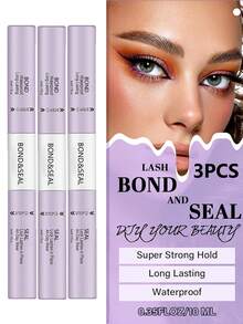 2-In-1 Eyelash Adhesive And Sealer, Suitable For Eyelash Clusters, 72-Hour Super Strong Hold, Long-Lasting And Non-Irritating, Suitable For Home DIY (Black Adhesive And Sealer, 10ml) - Dusty Purple - View 9