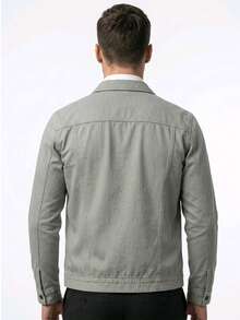 Men's Denim Jacket With Pockets And Buttons - Gris - Ver 2