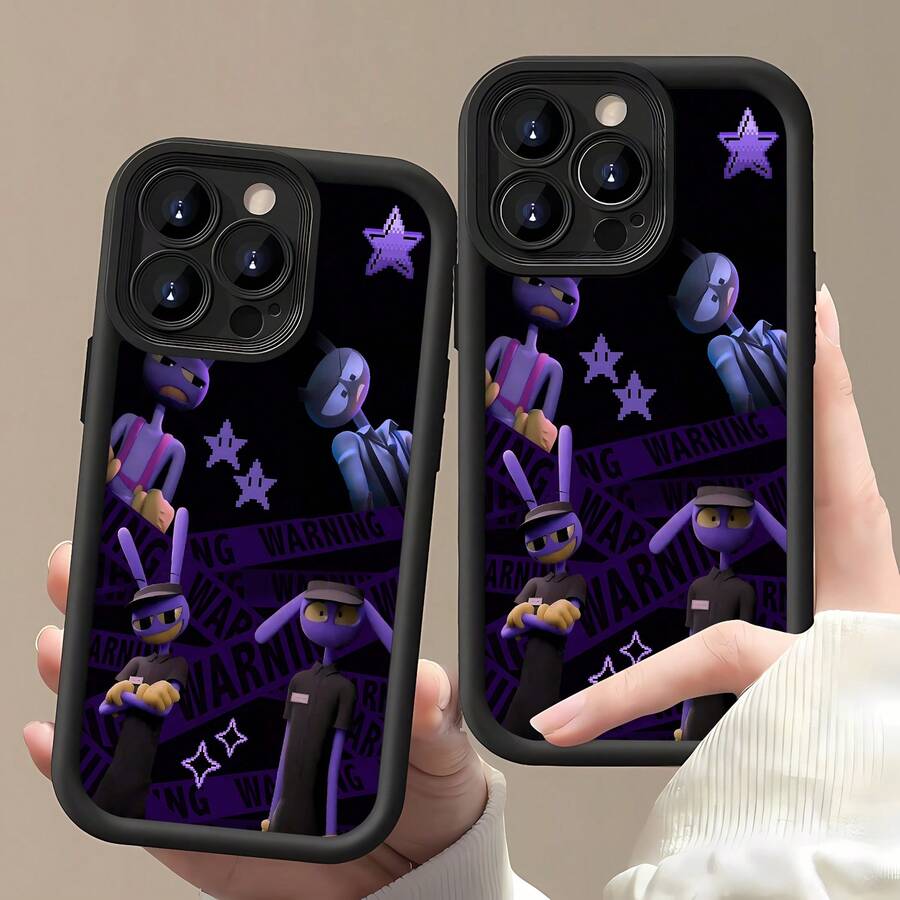 Funda para móvil con un divertido diseño de personaje de dibujos animados, compatible con fundas para Samsung, Apple, VIVO, OPPO, , , y Honor. Fabricada en TPU, ofrece protección contra golpes y caídas. - Negro - Ver 1