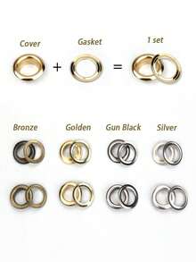 100pcs Metal Grommets Eyelet Buttons, Grommet Eyelets 4-6mm With Washers, Metal Buttons, Heavy-Duty Rivet Fasteners For Bags, Shoes, Tents, Belts & Curtains, Decorative & Functional Button Accessories - View 3