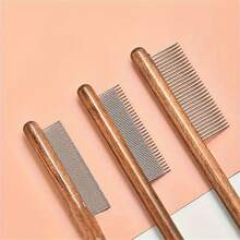 1/3PCS Comfortable Wooden Handle Brushes For Cats And Dogs - Stainless Steel Teeth, Suitable For Long And Short Hair, Pet Grooming Tools, Stainless Steel Brushes, Wooden Handle Grooming Tools - View 2