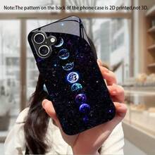 Spedizione 24h da DE/FR/ES – Custodia in vetro temperato con stampa UV motivo fasi lunari e cielo stellato, design di moda 2025 di alta gamma, estetica e antiurto per iPhone 17 16 15 14 13 12 11 Pro Pro Max Plus & Galaxy S21 S22 S23 S24 S25 S26 Ultra, regalo di compleanno per amanti della moda e del cielo stellato - 1 pezzo di immagine a colori - Visualizzare 2