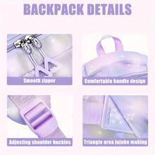 Juego de 3 piezas de mochila con estampado de copos de nieve de diamante, mochila de estudiante de gran capacidad y ligera, con múltiples compartimentos para un almacenamiento fácil, correas de hombro ajustables, cierre con cremallera, adecuada para la escuela, el transporte, los viajes, las salidas, regalo de vuelta a la escuela - conjunto de tres piezas - Ver 7