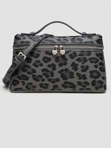 1 pieza Bolso de hombro cuadrado de unicolor con textura de lichí en PU, pequeña cartera para mujeres, apta para combinaciones de moda diaria y salidas - Gris - Ver 2