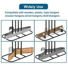 5Pcs Hanger Stacking Organizer Storage Rack Clothes Hanging System Wardrobe Closet Laundry Room Space Saving Solution Heavy Duty Metal Frame Portable Durable Hanger Holder Organizing Clothes Display Stand - View 5