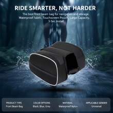 1pc Bicycle Frame Bag, Mountain Bike Top Tube Bag, Cycling Front Beam Bag, Portable Bicycle Storage Pouch - Black - View 3