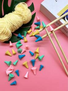 Sweet Macaron Color Non-Slip Needle Point Protectors Set, 5pcs/20pcs Optional, Practical Knitting Accessories To Lock Loops And Prevent Pricks, Ideal Travel Craft Tool For Sweater Makers And Crochet Doll Enthusiasts - Sweater and Hat - View 6