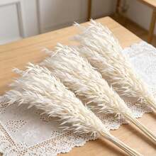 25/50pcs Artificial Realistic White Oats, Valentine's Day Gift, Photography Props, Suitable For Bohemian Style Room Floral Decoration, Wedding Vase, Bedroom Floor Decoration - White - View 3