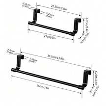 Stainless Steel Single Bar Towel Rack, Suitable For Kitchen And Bathroom, No Drilling Required, Towel Hanging Rod, Cabinet Door Hook - Multicolor - View 13
