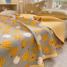 1 buah Sprei Quilted Bermotif, Selimut Tipis Quilted, Desain Quilted Modern dan Modis, Multifungsi Dapat Digunakan Sebagai Sprei atau Selimut, Lembut, Nyaman, Ramah Kulit, dan Bernapas, Dapat Dicuci dengan Mesin, Tidak Rontok Serat Kapas, Cocok untuk Sprei Sepanjang Musim, Cocok untuk Kamar Tidur, Kamar Tamu, Asrama (Sarung Bantal dan Isinya Tidak Termasuk) - Jeruk - View 7