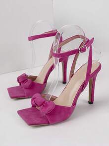 Fashionable And Elegant Women's High Heel Ankle Strap Sandals - Hot Pink - View 16
