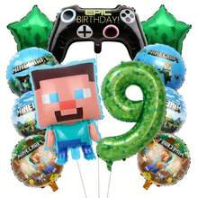 New Steve Pixel World MC Themed Party Balloon Set Birthday Party Decoration Balloons - View 21