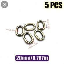 HSDOUBLE 5pcs Oval Metal Spring Hook Keychains, Suitable For Keyring Lanyards, Pet Collar Buckles, Wallet Keyring Replacement Parts - 5pcs - View 45