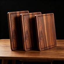 3pcs. Set Of Premium Rosewood Cutting Boards, Natural Wood Style High-End Cutting Boards, Size (38 X 26 / 33 X 23 / 28 X 20 Cm) Solid Wood Chopping Boards, Easily Process Meat, Vegetables, Fruits, Bread And Other Ingredients. Suitable For Hotels, Restaurants, Homes, Apartments, Dormitories. - Rust Brown - View 5
