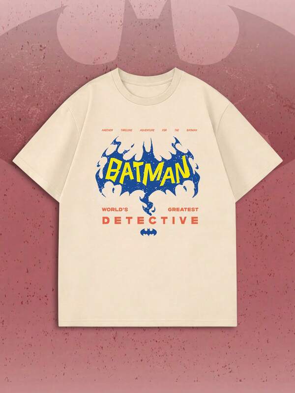 SHEIN X BATMAN เสื้อยืดผู้หญิงฤดูร้อนพิมพ์ลาย IP ย้อนยุค ปรับรูปทรงได้หลากหลาย สไตล์ Y2K สตรีท สำหรับงานพบปะแฟนคลับ ถ่ายภาพสตรีท เดินทางไปทำงาน ท่องเที่ยว และงานปาร์ตี้แบบสบายๆ