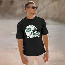 Ne-w-York-Jets Camiseta Hombre Algodón Suave y Elástica Cuello Redondo, Corte Ajustado Cómodo, Transpirable y Resistente Básica para Diario, Oficina o Salidas Casuales - Negro - Ver 2