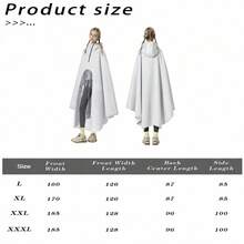 1pc Grey High Neck Wide Brim Raincoat, Oxford Fabric, Full Body Waterproof Face Protection, Suitable For Outdoor Use, Warm, Cycling, Carnival, Valentine's Day, Spring/Summer Choice, Travel, Unisex - Unisex - View 3