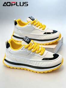 AoPlus Retro Outdoor Sports Shoes With Comfortable Breathable Memory System, Molded PU Cushioning Base, Inheriting Classic Design Aesthetics - 黃色 - 查看 1