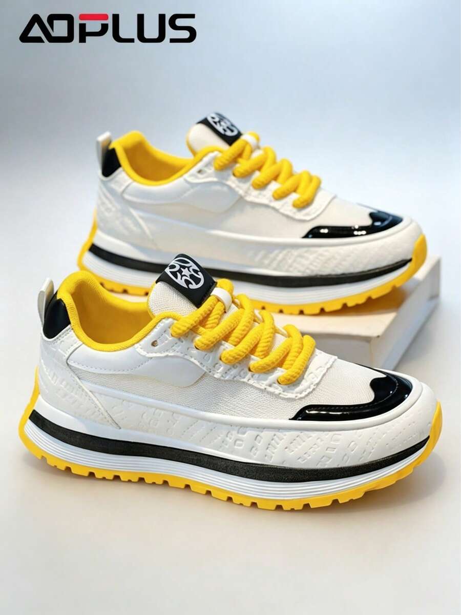 AoPlus Retro Outdoor Sports Shoes With Comfortable Breathable Memory System, Molded PU Cushioning Base, Inheriting Classic Design Aesthetics - 黃色 - 查看 1