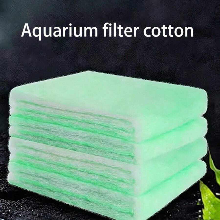 3PCS Aquarium Filter Cotton, High Density Green & White Cotton, Dual Layer Filter Cotton, Universal Aquarium Filter Cotton, Aquarium Water Purification Filter Material - Fish Net - View 1