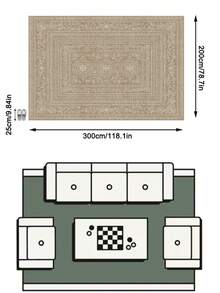 1pc European And American Luxury Moroccan Bohemian Classic Floral Rectangular Soft Faux Cashmere Machine Washable Area Rug, Suitable For Living Room, Bedroom, Entrance, Bathroom, Hallway, Patio, Kitchen, Indoor And Outdoor, All Seasons Large Size Floor Mat, Home Decor - Multicolor - View 15