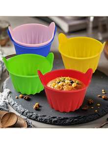 8pcs Air Fryer Baking Cups, Silicone Baking Pan, Muffin Cup Baking Cake Mold, Egg Tart Mold, Kitchen Accessories, Baking Tools, DIY Supplies - Multicolor - View 6