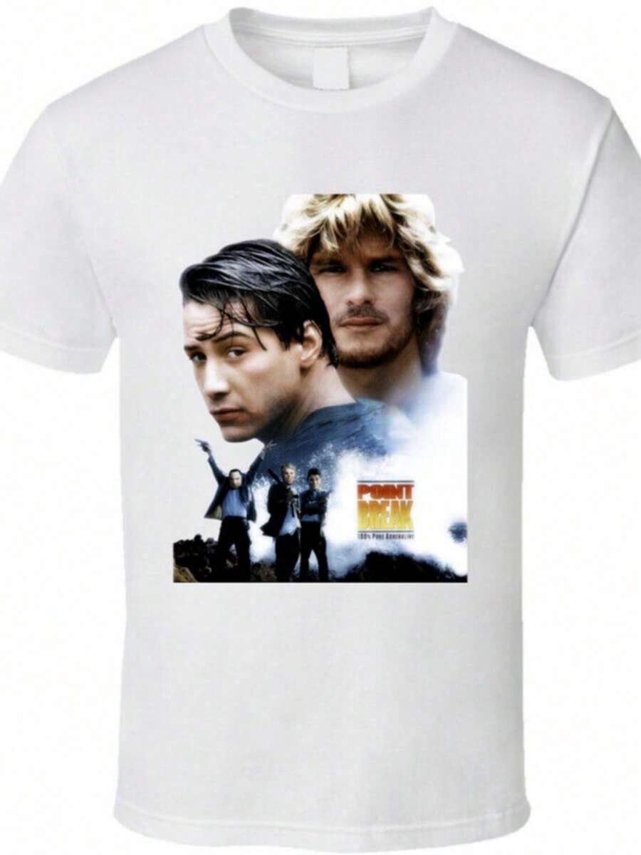 Camiseta de la película de acción Point Break con Keanu Reeves - Blanco - Ver 1