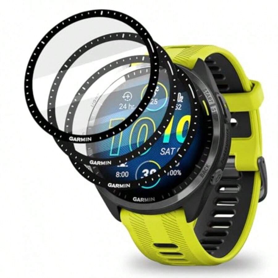 [3pcs]PMMA Composite Material Screen Protector, Compatible With Forerunner 965 Smartwatch. High Definition Transparent/Scratch-Resistant 3D Curved Screen Protector, Compatible With Forerunner 965