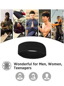 Men's Solid Color Sweatband, Absorbent Headband, Men's Head Accessory Football Headband, Baseball Accessory, Unisex Gift - Multicolor - View 5