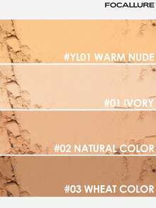 FOCALLURE 8.4g Oil-Control Pressed Powder Palette, Full Coverage, Invisible Pores, Smudge-Proof, Creates Lightweight Natural Makeup Look, Makeup Powder Palette, Long-Lasting, Waterproof And Anti-Cake, All-Day Makeup Lock - #02 NATURAL - View 5