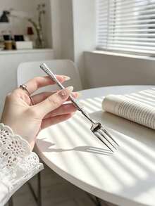 2pcs/6pcs/12pcs Stainless Steel Dessert Forks Suitable For Kitchen, Restaurant, Wedding, Party, Holiday Gift - Silver - View 1