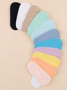 15 Pairs Random Color Women's Solid Color Low Cut Invisible Boat Socks - Multicolor - View 4