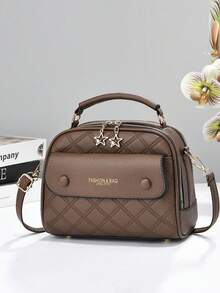 Women's Black Quilted Multi-Zipper Tote Bag, Top Handle And Adjustable Crossbody Strap, PU Leather Shoulder Bag With Star Charm Zipper, Suitable For Daily Commute, Work And Travel - Multicolor - View 14