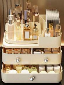 1pc Rotating Desktop Drawer Makeup Organizer, Dust-Proof Large Capacity Vanity Shelf, Suitable For Storing Lipstick And Skincare Products, Makeup Storage Box, Multi-Functional Skincare Product Storage Rack, Women's Gift, Christmas Gift, Creative Gift For Women, Room Decor - Multicolor - View 2