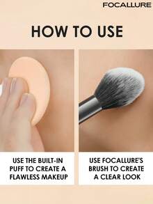 FOCALLURE 8.4g Oil-Control Pressed Powder Palette, Full Coverage, Invisible Pores, Smudge-Proof, Creates Lightweight Natural Makeup Look, Makeup Powder Palette, Long-Lasting, Waterproof And Anti-Cake, All-Day Makeup Lock - #02 NATURAL - View 9