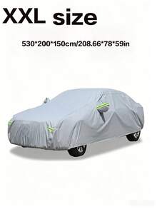 1pc Silver Car Cover For Indoor And Outdoor Use, Automatic Car Hood Sun Protection, UV And Dust Protection Cover, Suitable For Cars And SUVs, Reflective Strip Car Cover, Car Protection Cover, Silver Outdoor Car Cover - Silver - View 14
