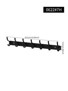 1pc Over-The-Door Coat Rack - Coat Hook Rack, No Drilling Required, Clothing Storage Rack, Entryway Door Coat Rack, Wall-Mounted Coat Hook - Black - View 7