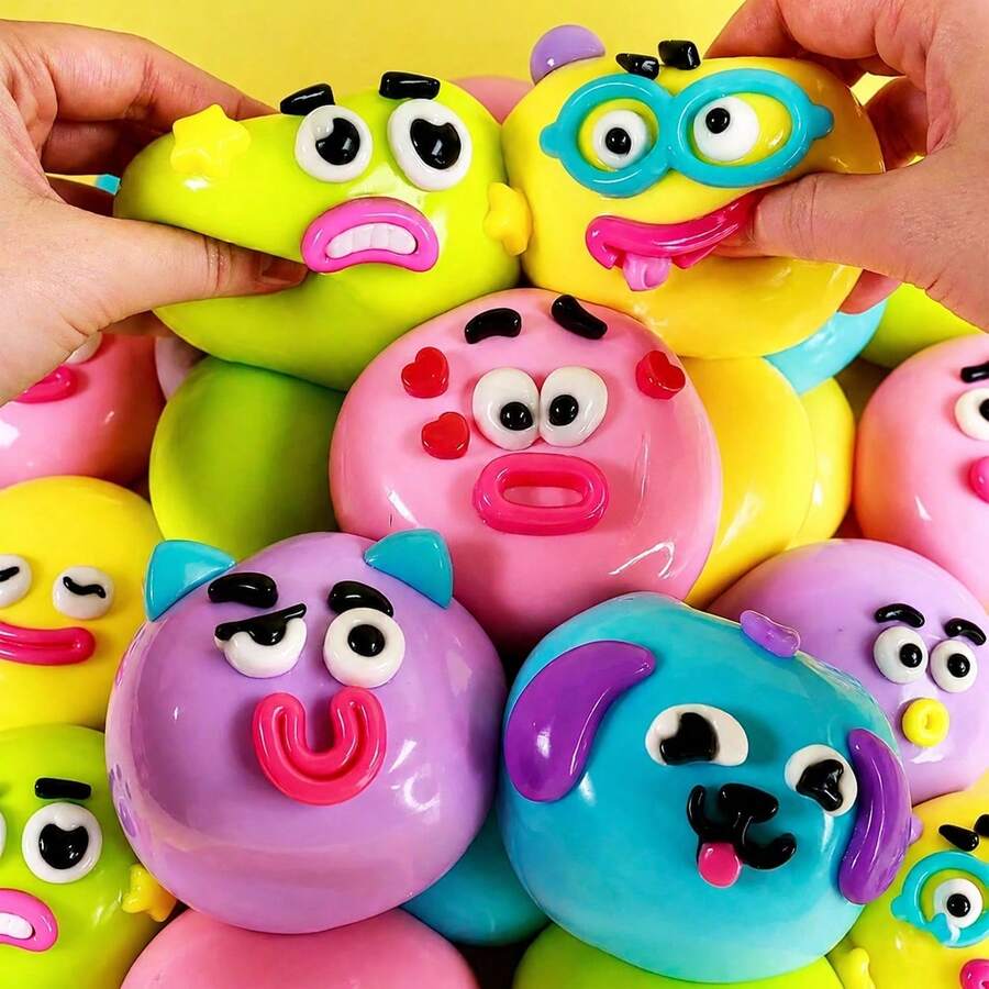 1 buah Mainan Squishy Wajah Hantu, Set Mainan Squishy Lucu Acak, Mainan Penghilang Stres dengan Tema Ekspresi Campuran, Cocok untuk Anak-anak dan Dewasa, Hadiah Wisuda yang Luar Biasa (Pengiriman Acak)