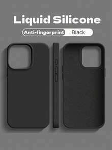 Luxury Liquid Silicone Case Soft Protection For IPhone17 16 15 14 13 12 11 17Pro Max 16Pro Max14 15 16 Plus Mini Protective Phone Accessories - Black - View 1