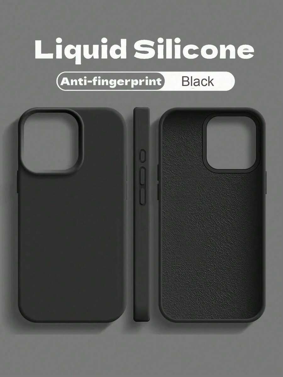 Luxury Liquid Silicone Case Soft Protection For IPhone17 16 15 14 13 12 11 17Pro Max 16Pro Max14 15 16 Plus Mini Protective Phone Accessories - Black - View 1