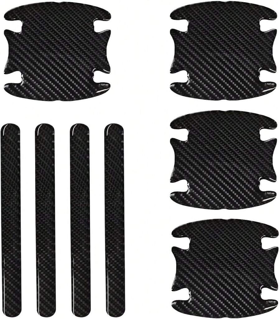 KPFILEH 8PCS Car Door Handle Bowl Sticker, Anti-Scratch Waterproof Auto Door Handle Bowl Protective Film, Universal Self-Adhesive Vehicle Exterior Protective Accessory For Car, SUV, Truck(CarbonFiber) - ColorB - View 1