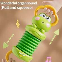 Fun Cartoon Accordion Toy, Candy Green/Candy Pink, ABS Material, Suitable For Children To Improve Hand-Eye Coordination And Grasping Ability, Perfect Birthday Gift, Holiday Gift. (No Electricity Required) - Multicolor - View 6