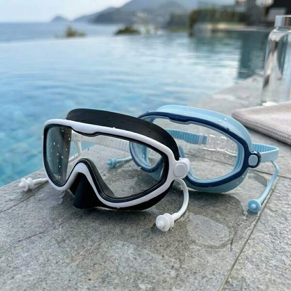 Children's Swimming Goggles Anti-Choking Waterproof Leak-Proof Nose Guard Comfortable Wear UV400 Anti-Fog Wide Field Of View Kids, First Day Of School